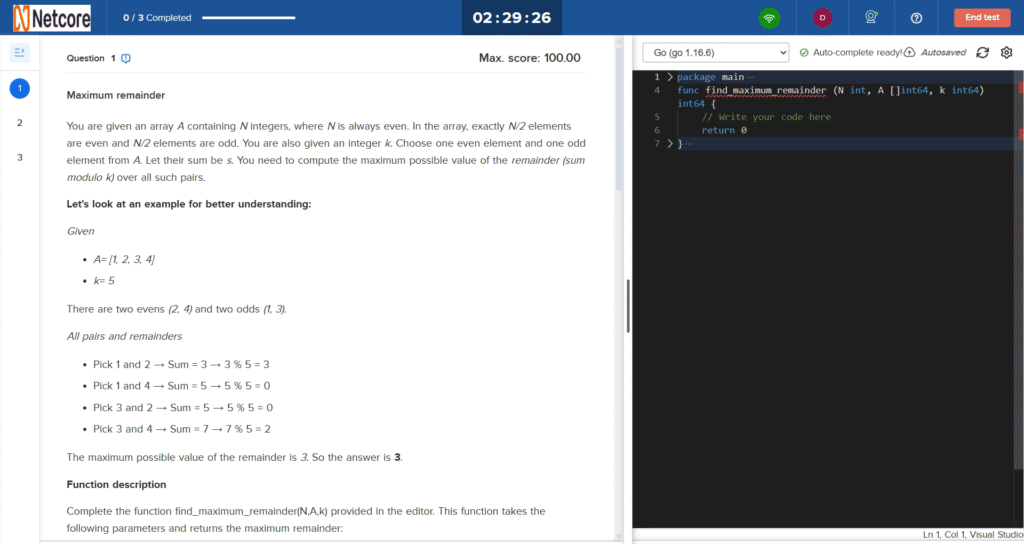 Netcore Backend Developer Hiring Challenge Exam Questions 1 Snapshot
